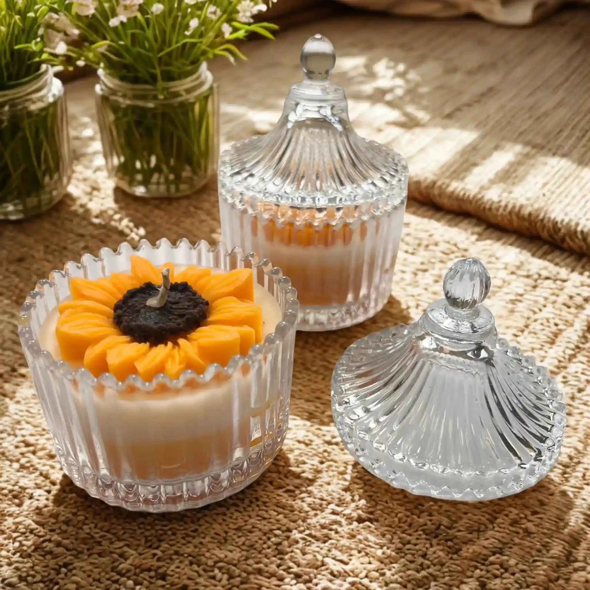 Surajmukhi | Crystal Jar Candle - Wrappit Studios