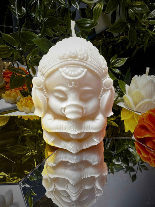 OH MY FRIEND GANESHA | Designer Scented White Soy Wax Ganapathi Candle | Diwali Limited Edition Ganesha Candle