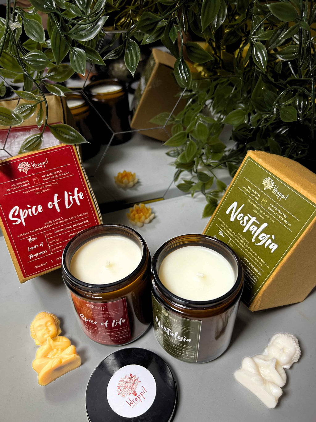 Nostalgia – 3 Layered Designer Scented Soy Wax Amber Jar Candle | Aromatherapy | Handcrafted & Eco-Friendly