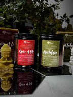 Nostalgia – 3 Layered Designer Scented Soy Wax Amber Jar Candle | Aromatherapy | Handcrafted & Eco-Friendly