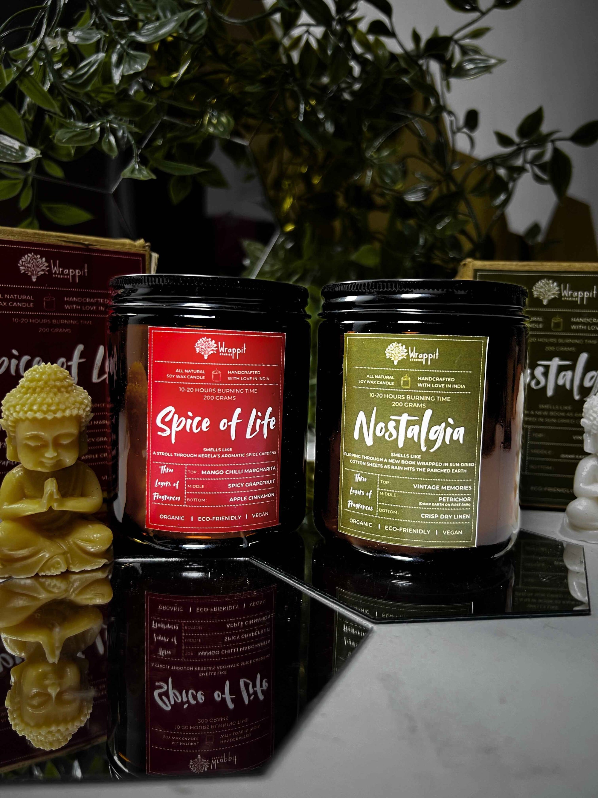 Nostalgia – 3 Layered Designer Scented Soy Wax Amber Jar Candle | Aromatherapy | Handcrafted & Eco-Friendly