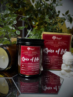 Spice Of Life – 3 Layered Designer Scented Soy Wax Amber Jar Candle | Aromatherapy | Handcrafted & Eco-Friendly